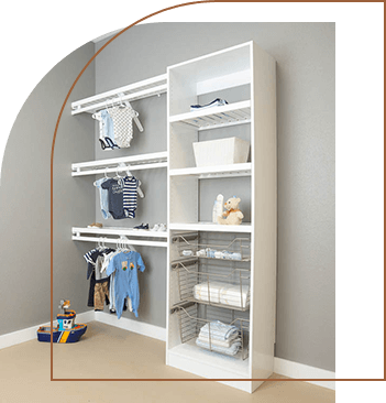 A fullshot of a cope closet concepts baby cabinet.